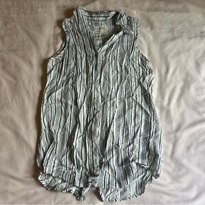 Sleeveless Striped Button Down Blouse – Size Small